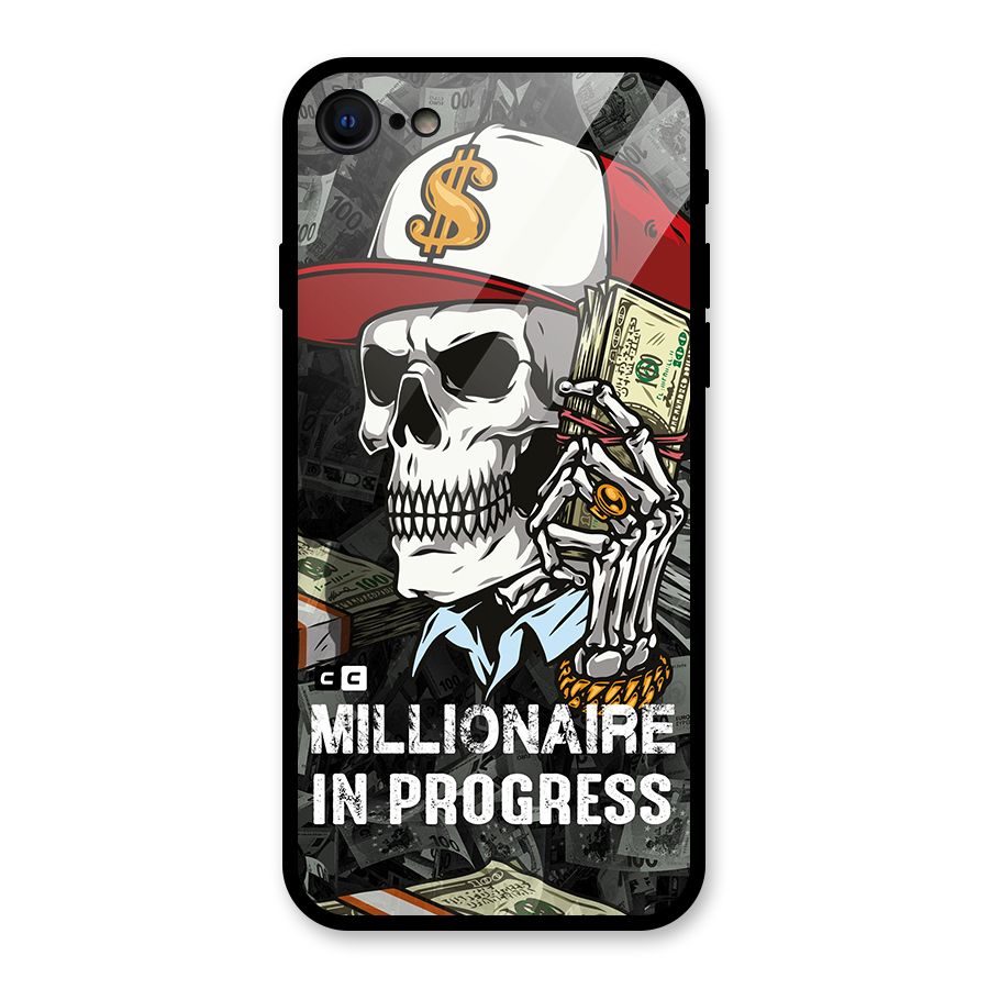 Cool Skull Millionaire In Progress Glass Back Case for iPhone SE 2020