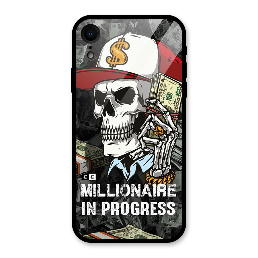 Cool Skull Millionaire In Progress Glass Back Case for iPhone XR