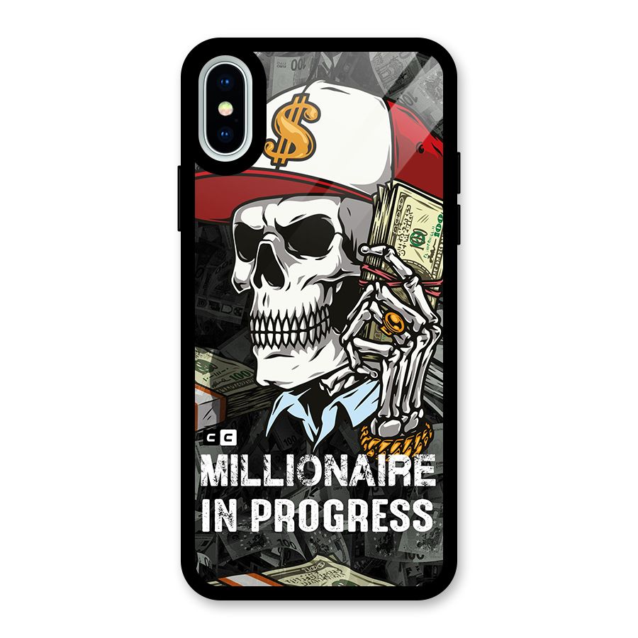 Cool Skull Millionaire In Progress Glass Back Case for iPhone XS