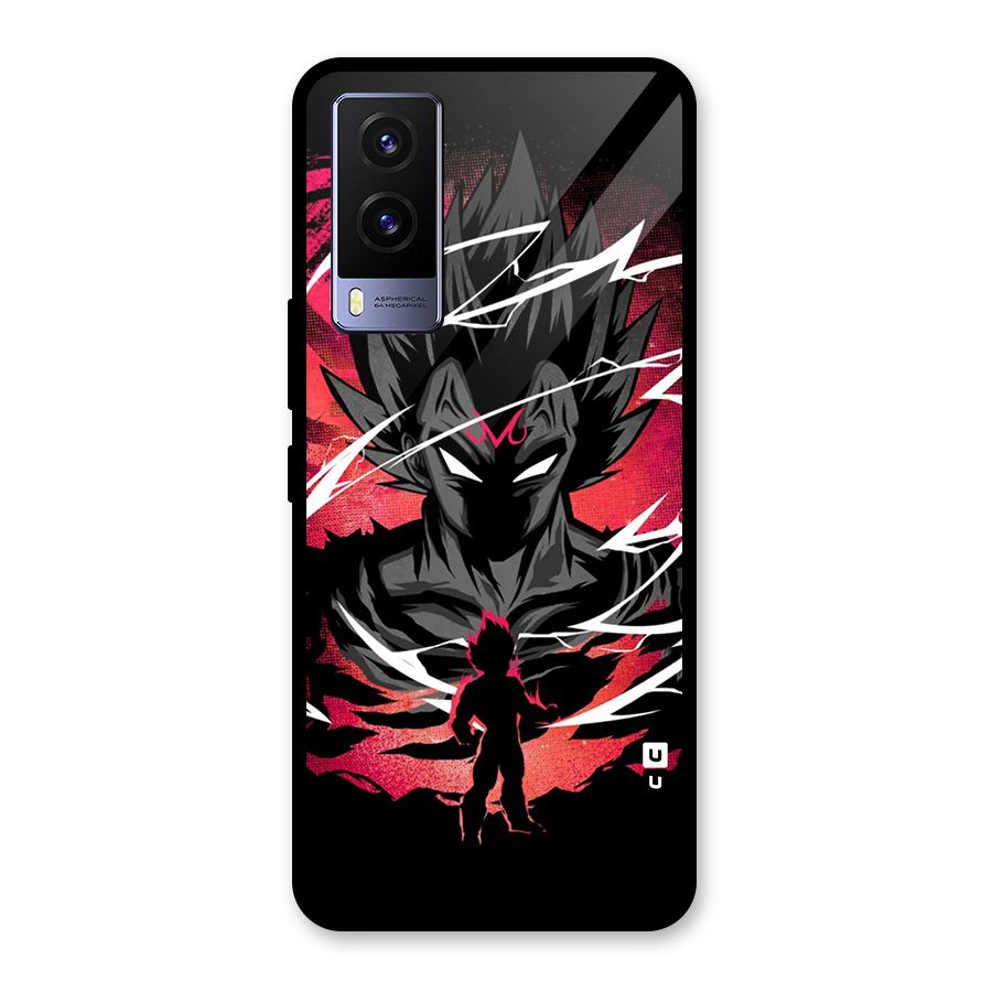 Cool Vegeta Glass Back Case for Vivo V21e 5G
