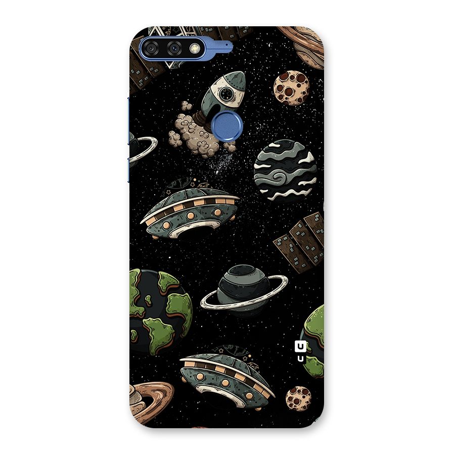 Cosmos Night Sky Anime Pattern Back Case for Honor 7C