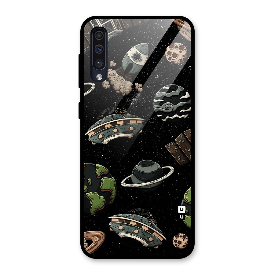 Cosmos Night Sky Anime Pattern Glass Back Case for Galaxy A30s