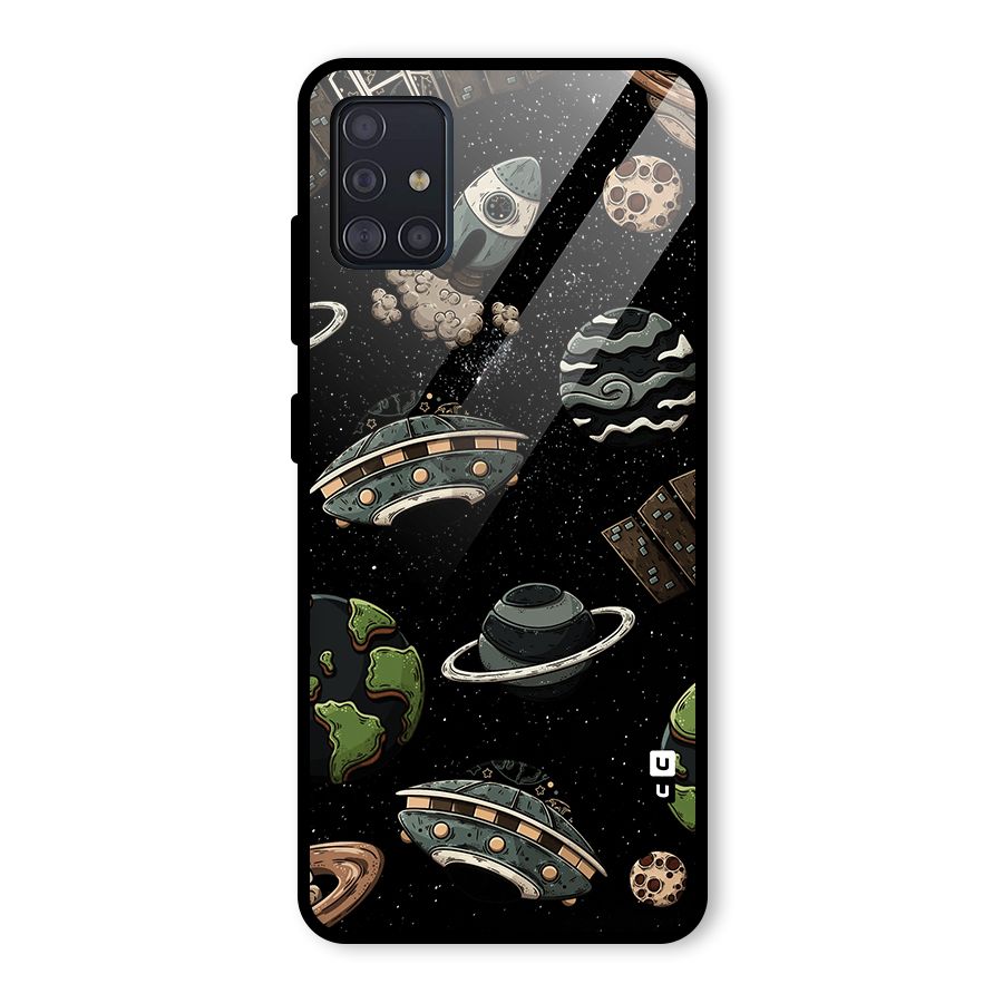 Cosmos Night Sky Anime Pattern Glass Back Case for Galaxy A51