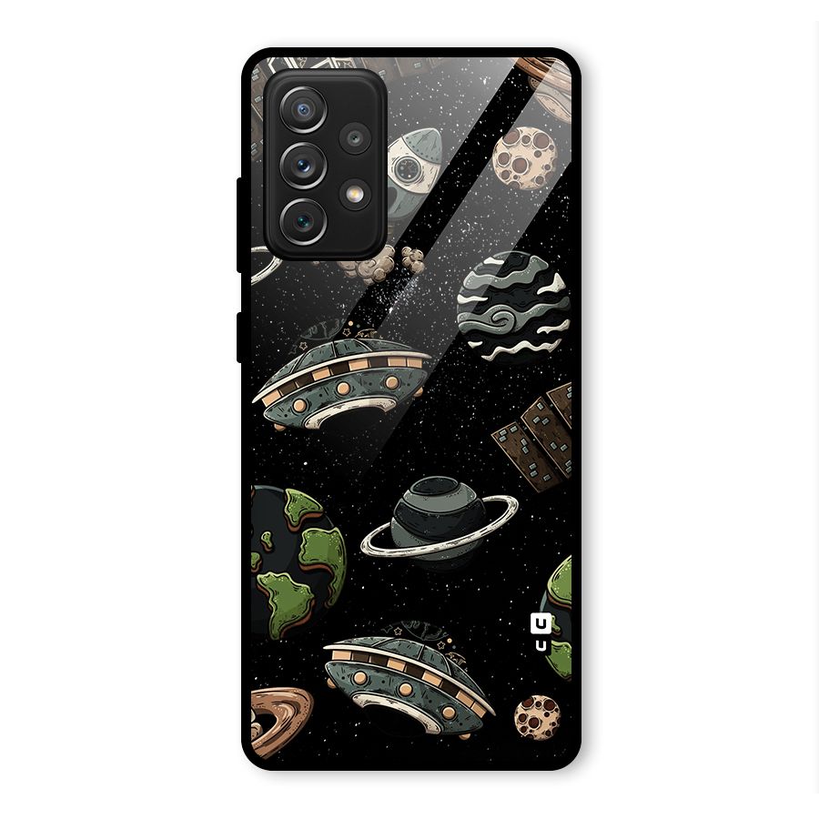 Cosmos Night Sky Anime Pattern Glass Back Case for Galaxy A72