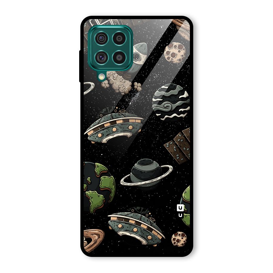 Cosmos Night Sky Anime Pattern Glass Back Case for Galaxy F62