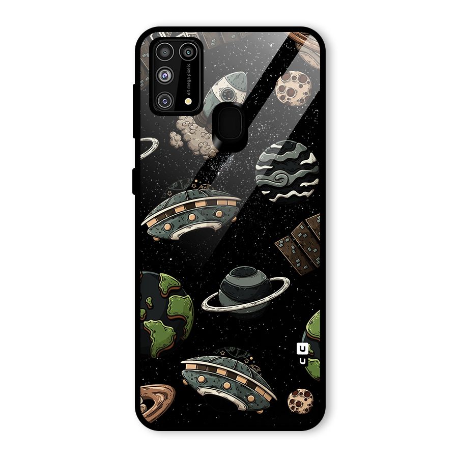 Cosmos Night Sky Anime Pattern Glass Back Case for Galaxy M31