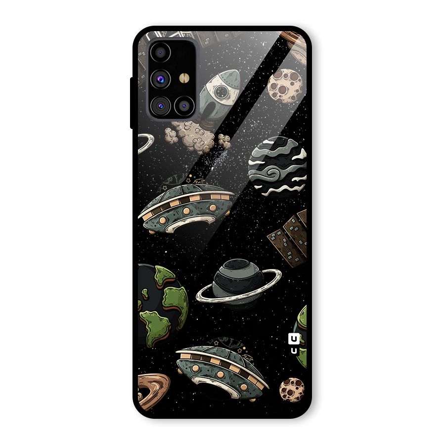 Cosmos Night Sky Anime Pattern Glass Back Case for Galaxy M31s
