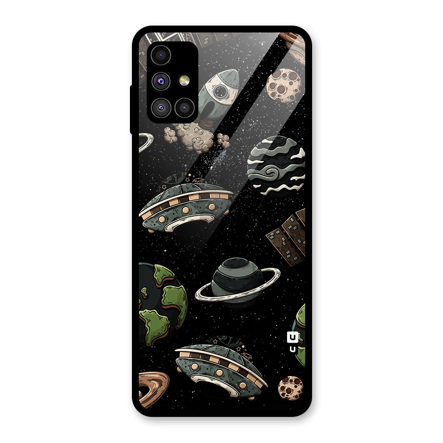Cosmos Night Sky Anime Pattern Glass Back Case for Galaxy M51