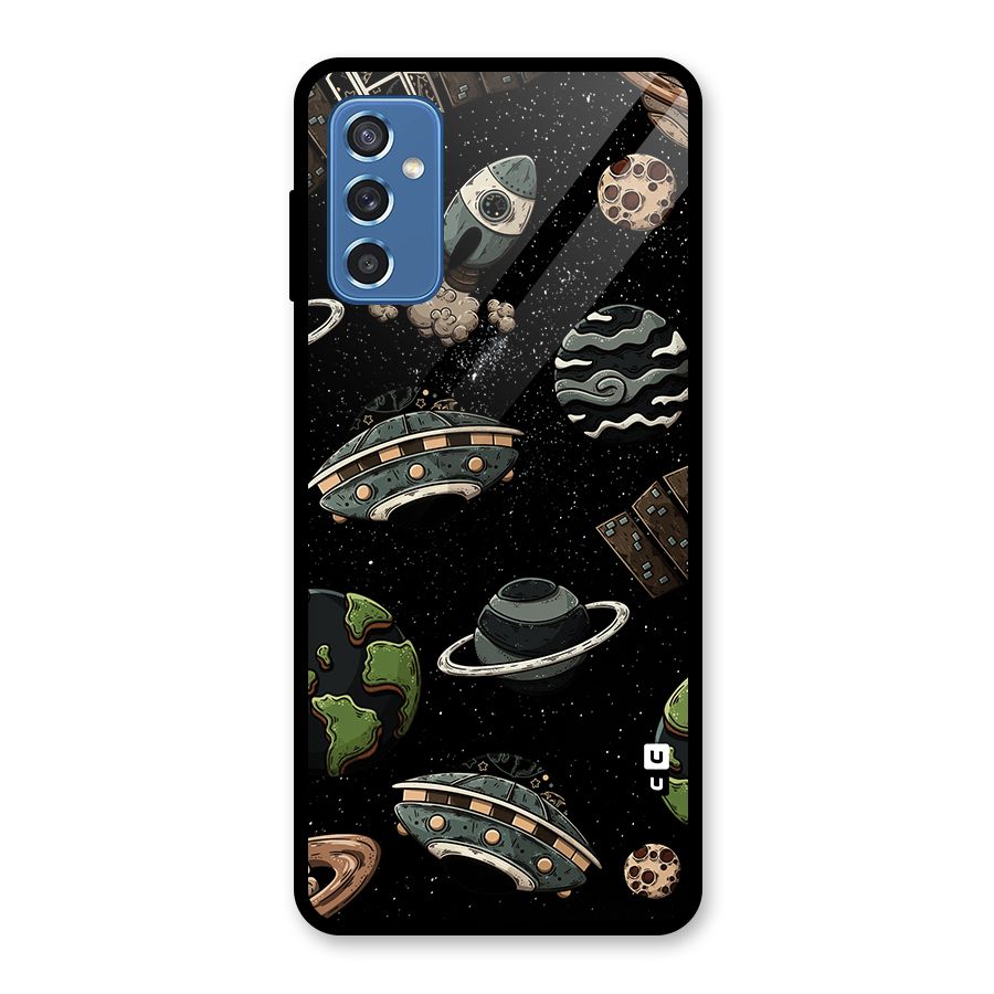 Cosmos Night Sky Anime Pattern Glass Back Case for Galaxy M52 5G