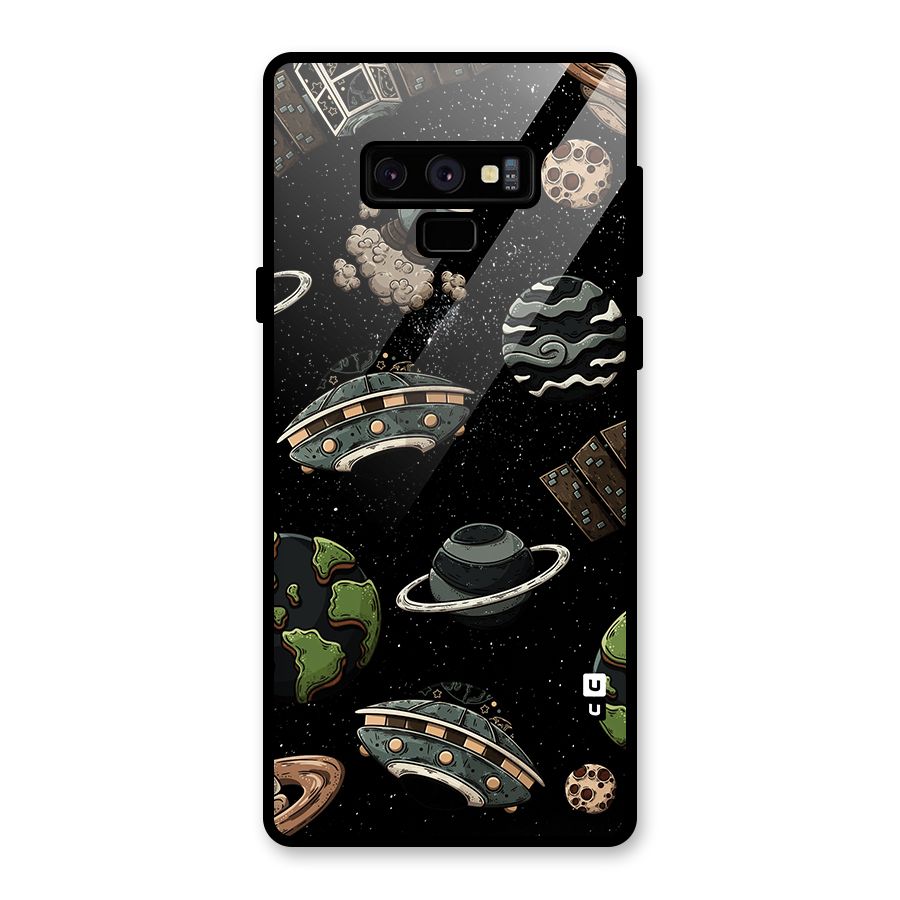 Cosmos Night Sky Anime Pattern Glass Back Case for Galaxy Note 9