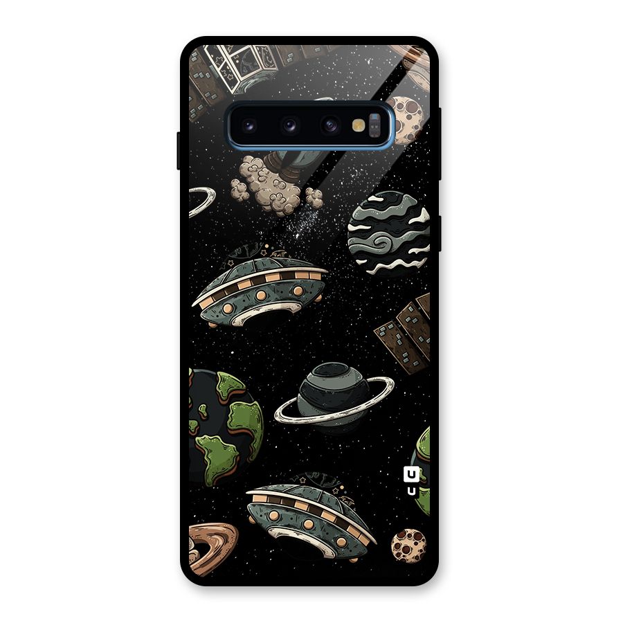 Cosmos Night Sky Anime Pattern Glass Back Case for Galaxy S10