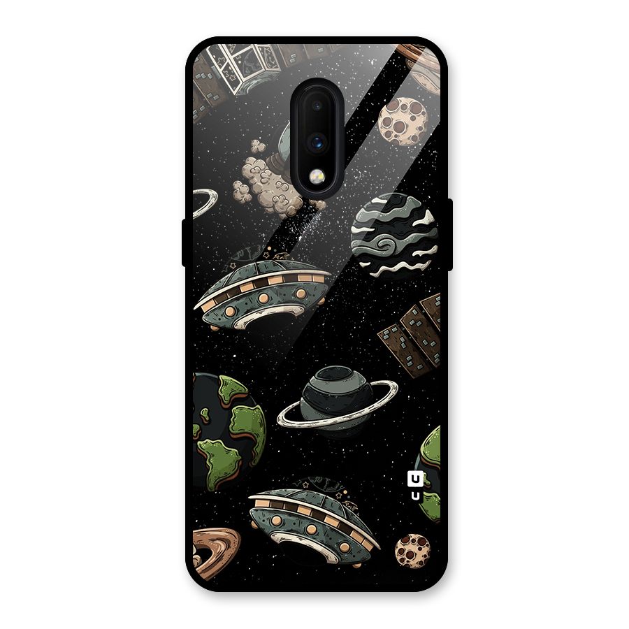 Cosmos Night Sky Anime Pattern Glass Back Case for OnePlus 7