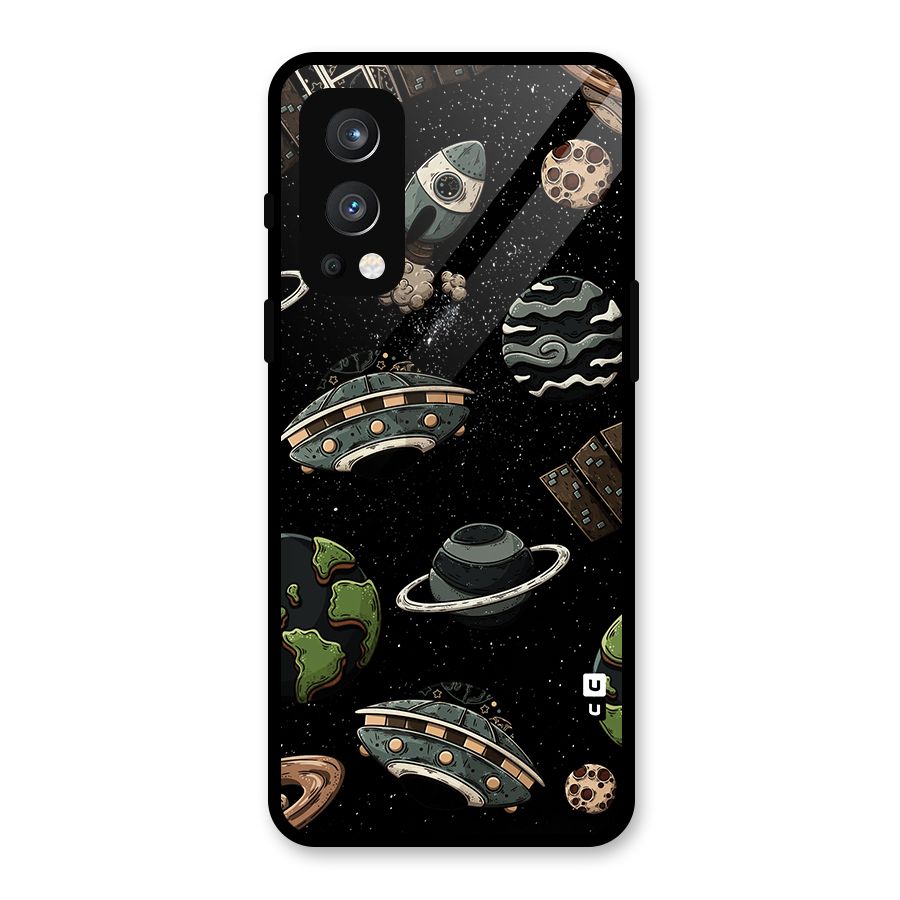 Cosmos Night Sky Anime Pattern Glass Back Case for OnePlus Nord 2 5G