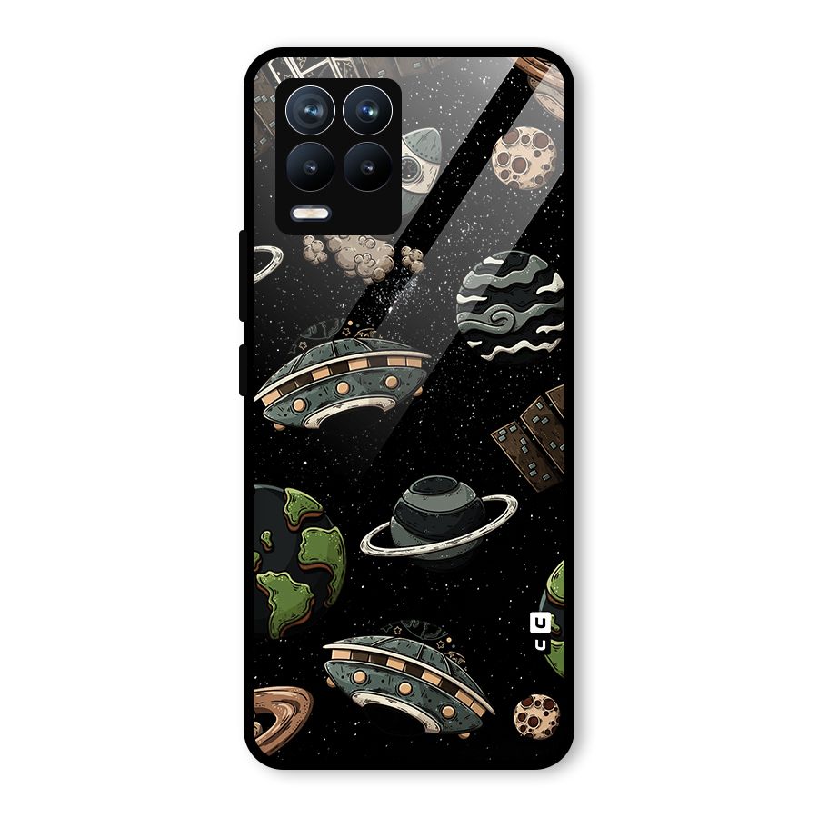 Cosmos Night Sky Anime Pattern Glass Back Case for Realme 8