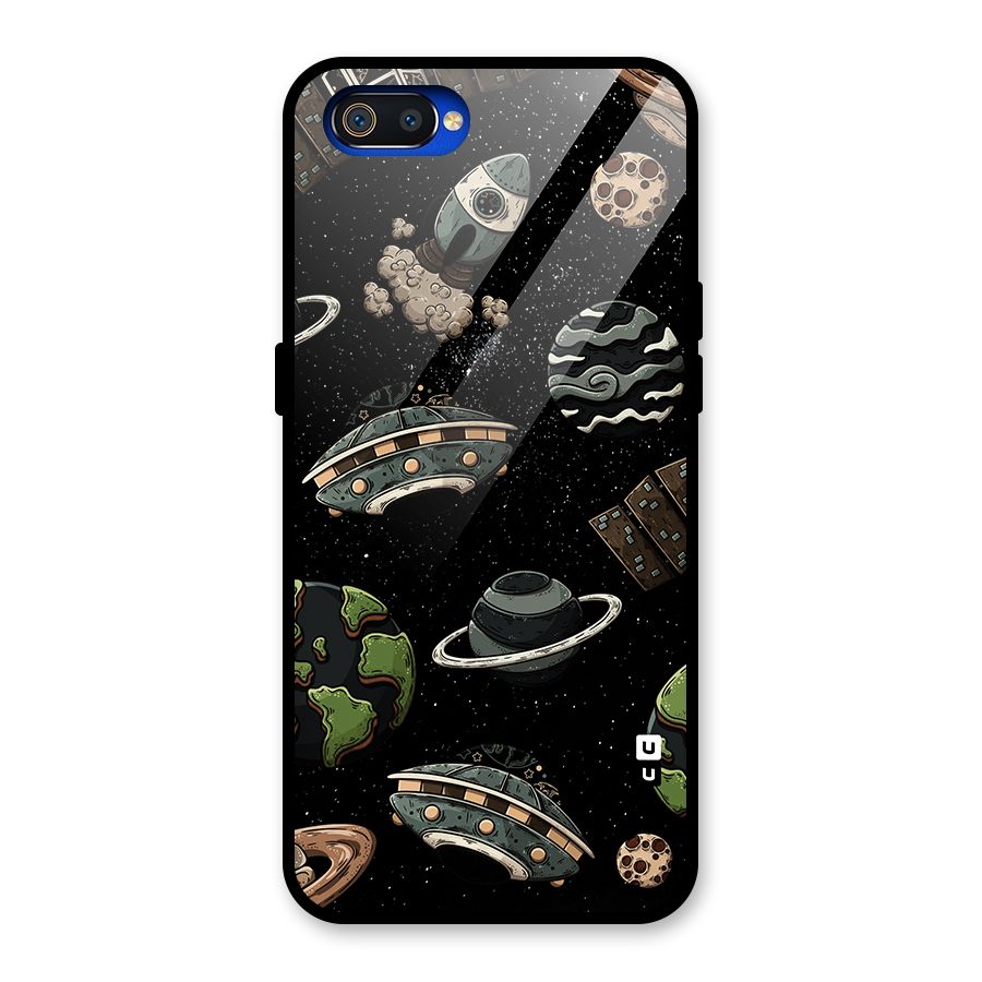 Cosmos Night Sky Anime Pattern Glass Back Case for Realme C2