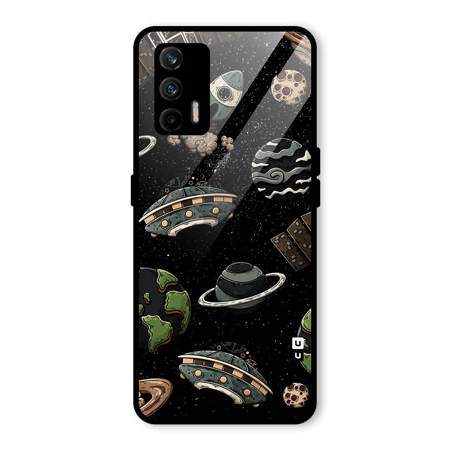 Cosmos Night Sky Anime Pattern Glass Back Case for Realme GT 5G