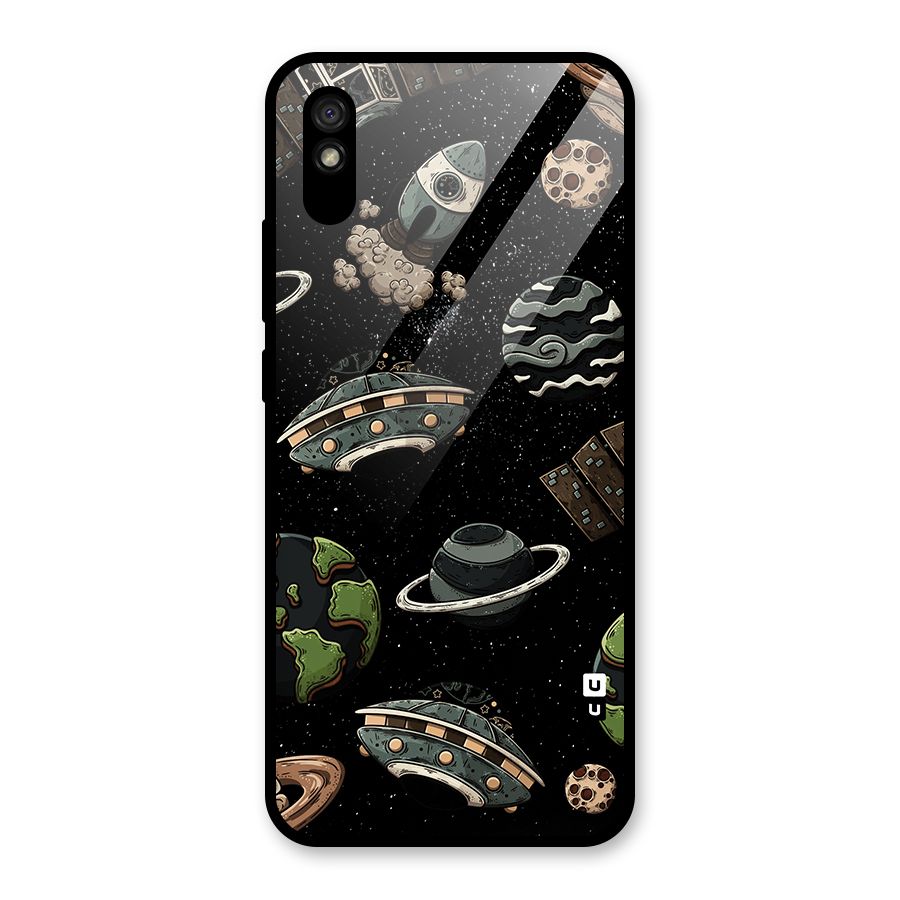 Cosmos Night Sky Anime Pattern Glass Back Case for Redmi 9A