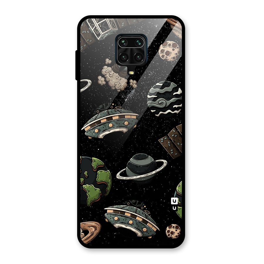 Cosmos Night Sky Anime Pattern Glass Back Case for Redmi Note 9 Pro