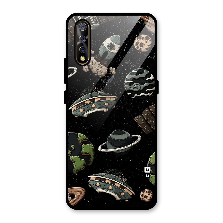 Cosmos Night Sky Anime Pattern Glass Back Case for Vivo S1