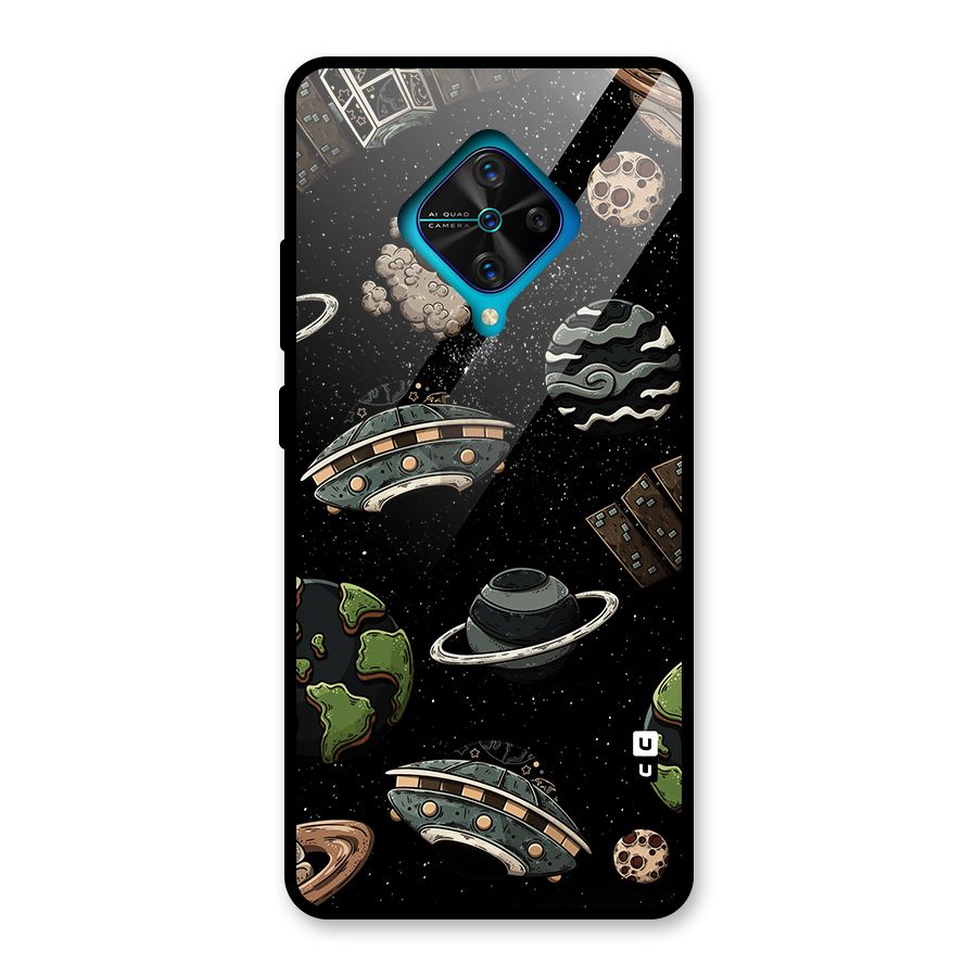 Cosmos Night Sky Anime Pattern Glass Back Case for Vivo S1 Pro