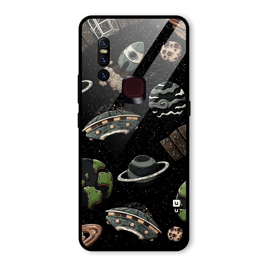 Cosmos Night Sky Anime Pattern Glass Back Case for Vivo V15