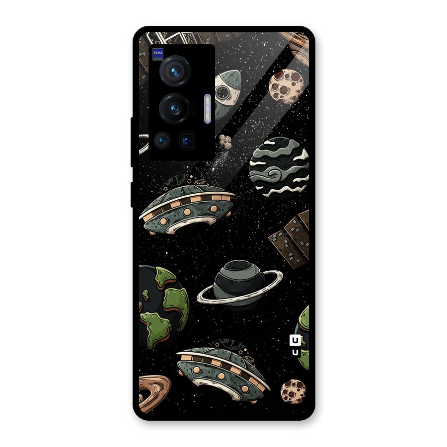 Cosmos Night Sky Anime Pattern Glass Back Case for Vivo X70 Pro
