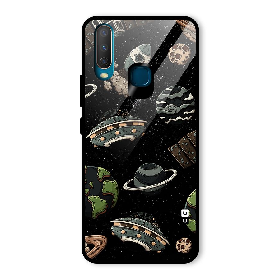 Cosmos Night Sky Anime Pattern Glass Back Case for Vivo Y17