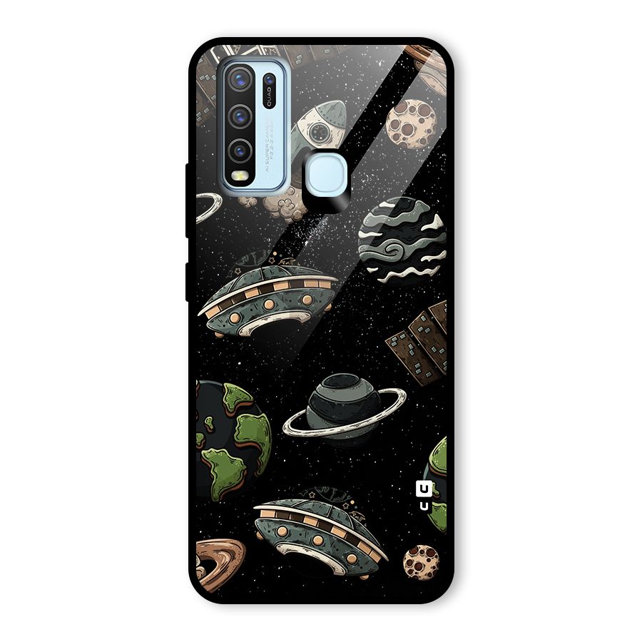 Cosmos Night Sky Anime Pattern Glass Back Case for Vivo Y30