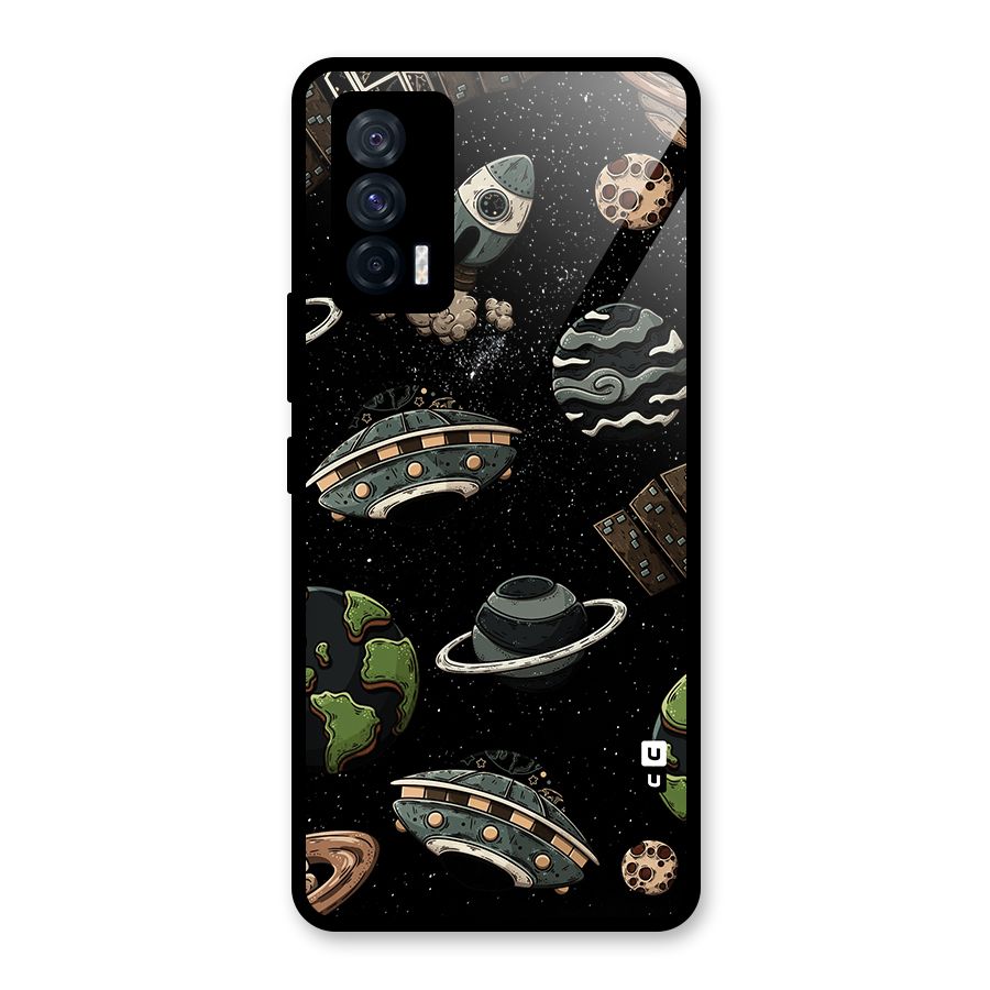 Cosmos Night Sky Anime Pattern Glass Back Case for Vivo iQOO 7 5G