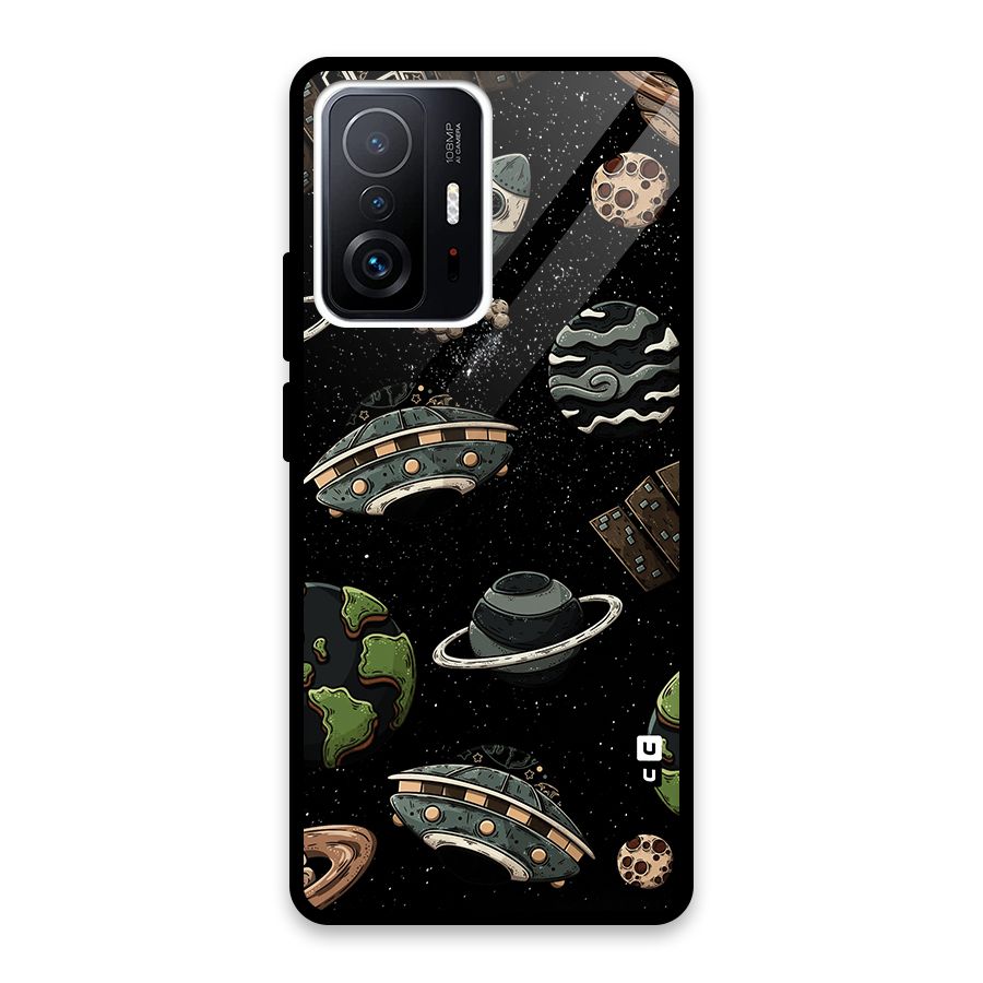 Cosmos Night Sky Anime Pattern Glass Back Case for Xiaomi 11T Pro