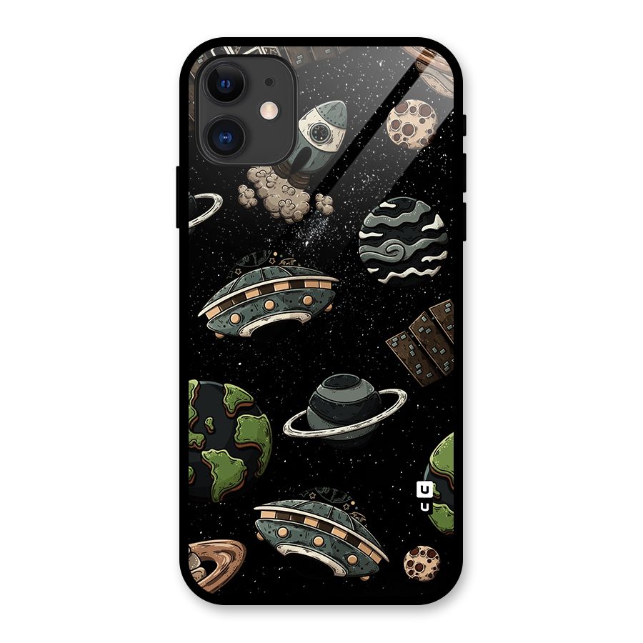 Cosmos Night Sky Anime Pattern Glass Back Case for iPhone 11