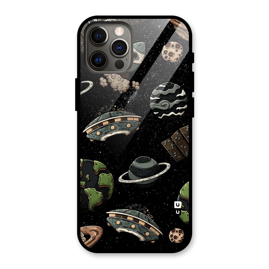 Cosmos Night Sky Anime Pattern Glass Back Case for iPhone 12 Pro