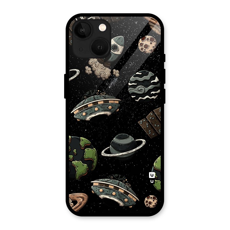 Cosmos Night Sky Anime Pattern Glass Back Case for iPhone 13
