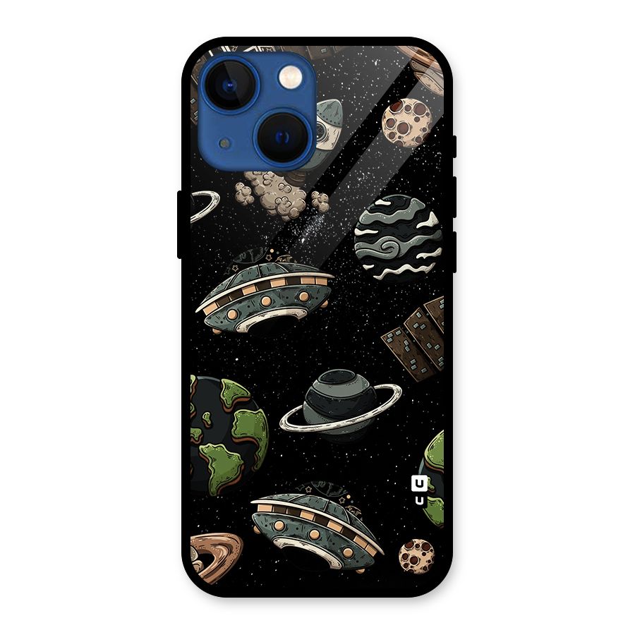 Cosmos Night Sky Anime Pattern Glass Back Case for iPhone 13 Mini