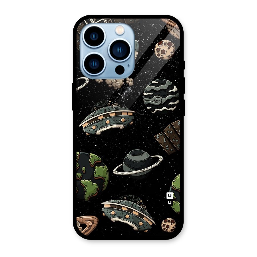 Cosmos Night Sky Anime Pattern Glass Back Case for iPhone 13 Pro
