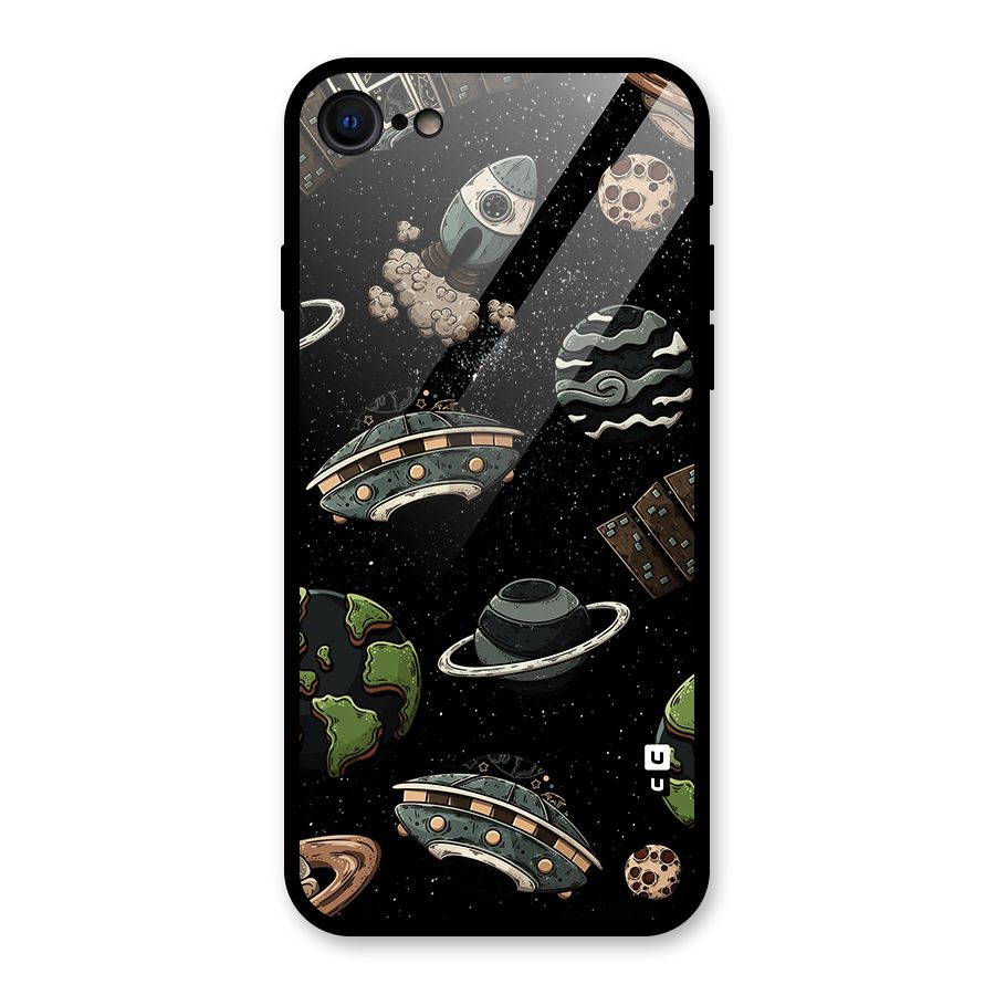 Cosmos Night Sky Anime Pattern Glass Back Case for iPhone 8