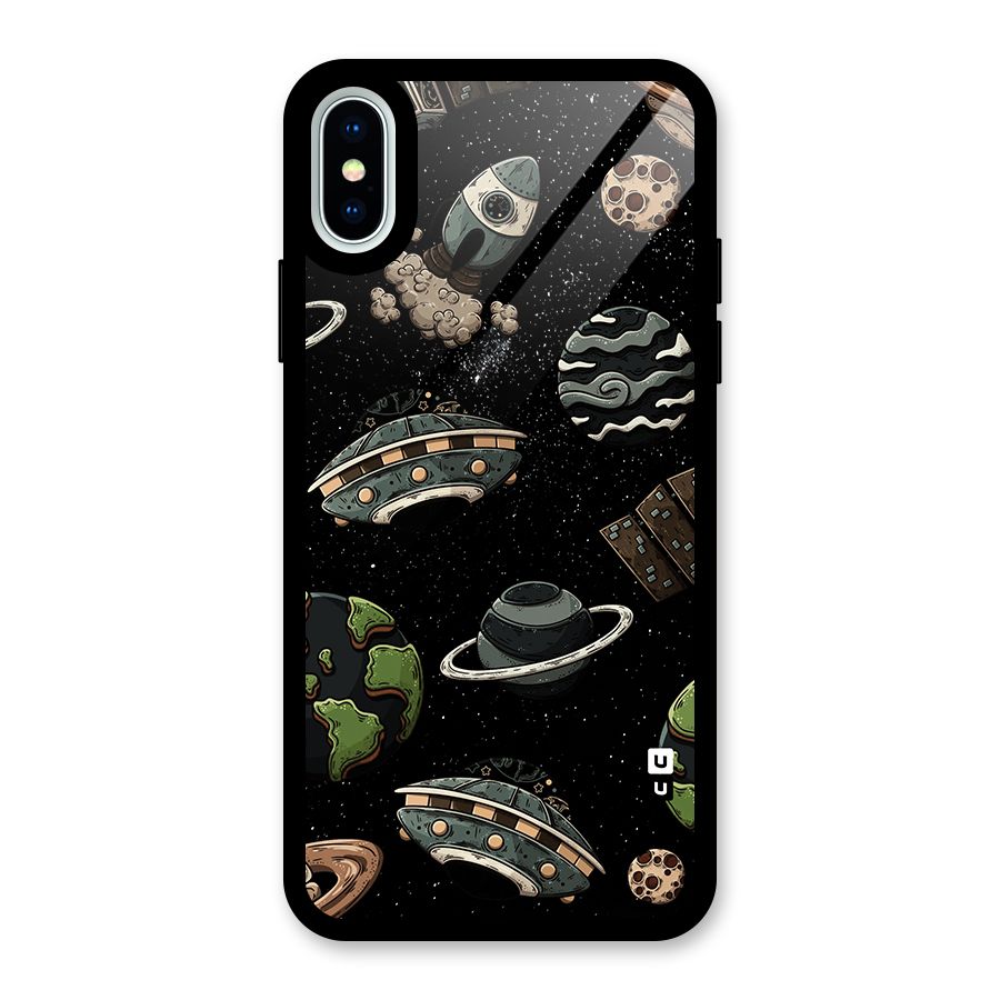 Cosmos Night Sky Anime Pattern Glass Back Case for iPhone X