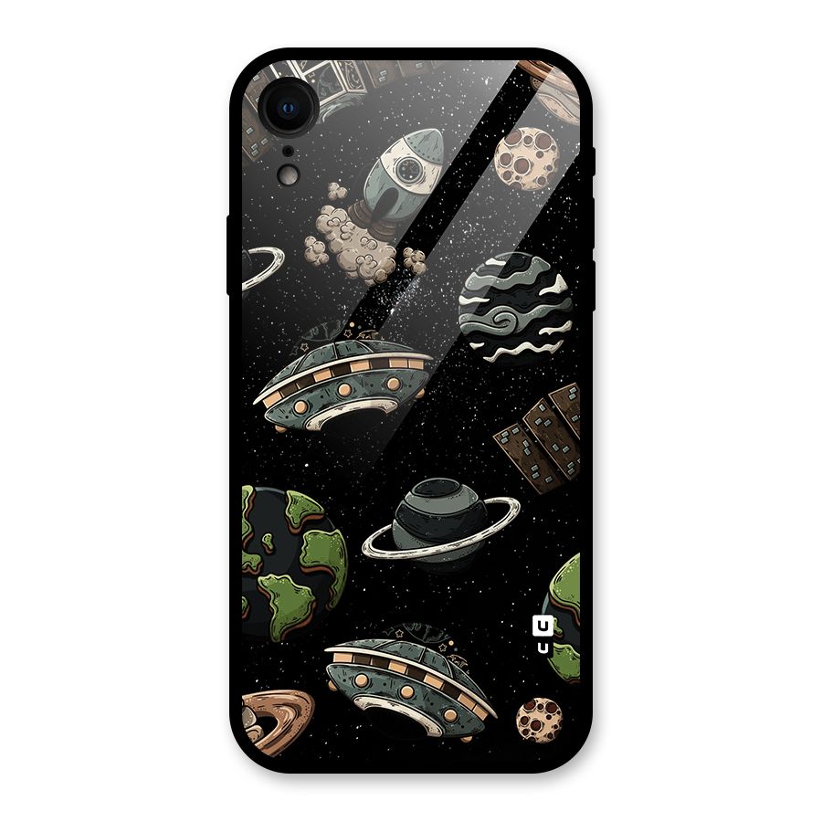 Cosmos Night Sky Anime Pattern Glass Back Case for iPhone XR
