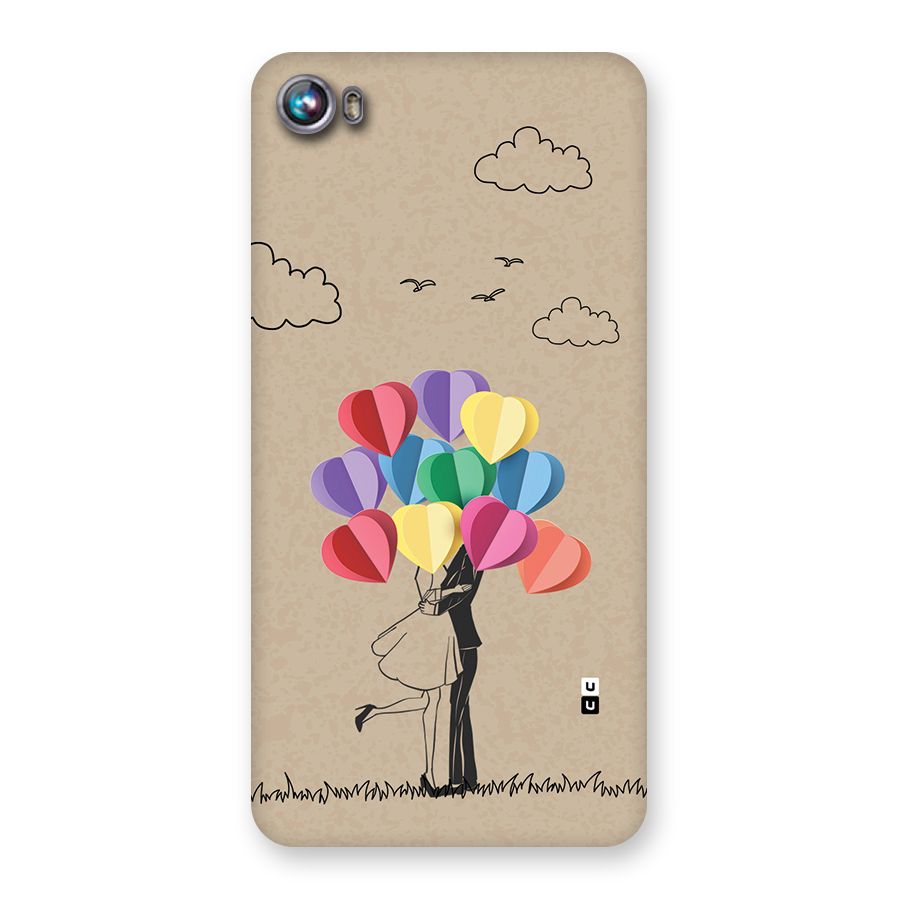 Couple With Card Baloons Back Case for Canvas Fire 4 (A107)