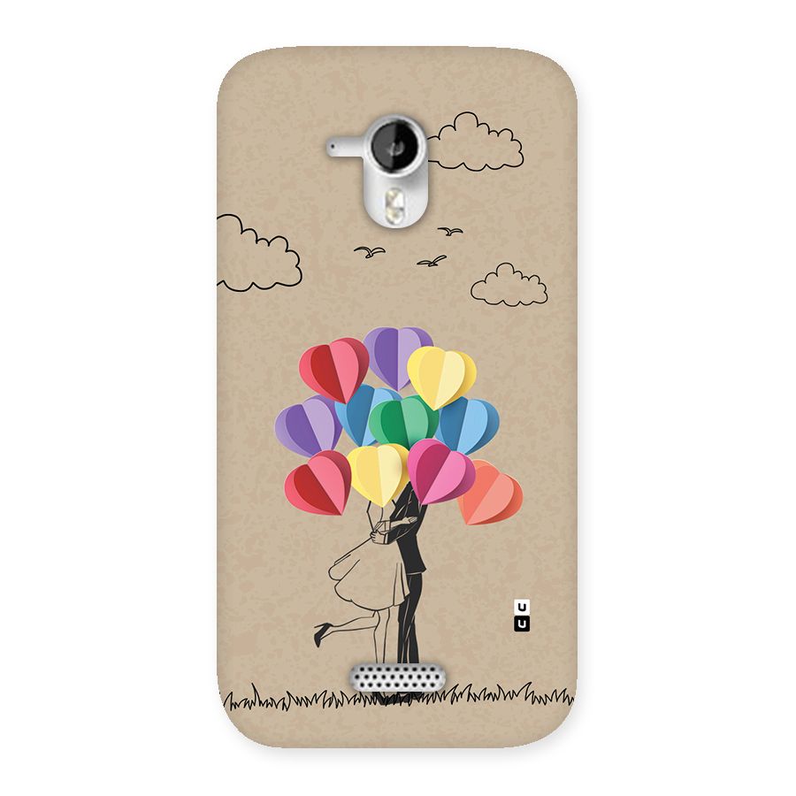 Couple With Card Baloons Back Case for Canvas HD A116