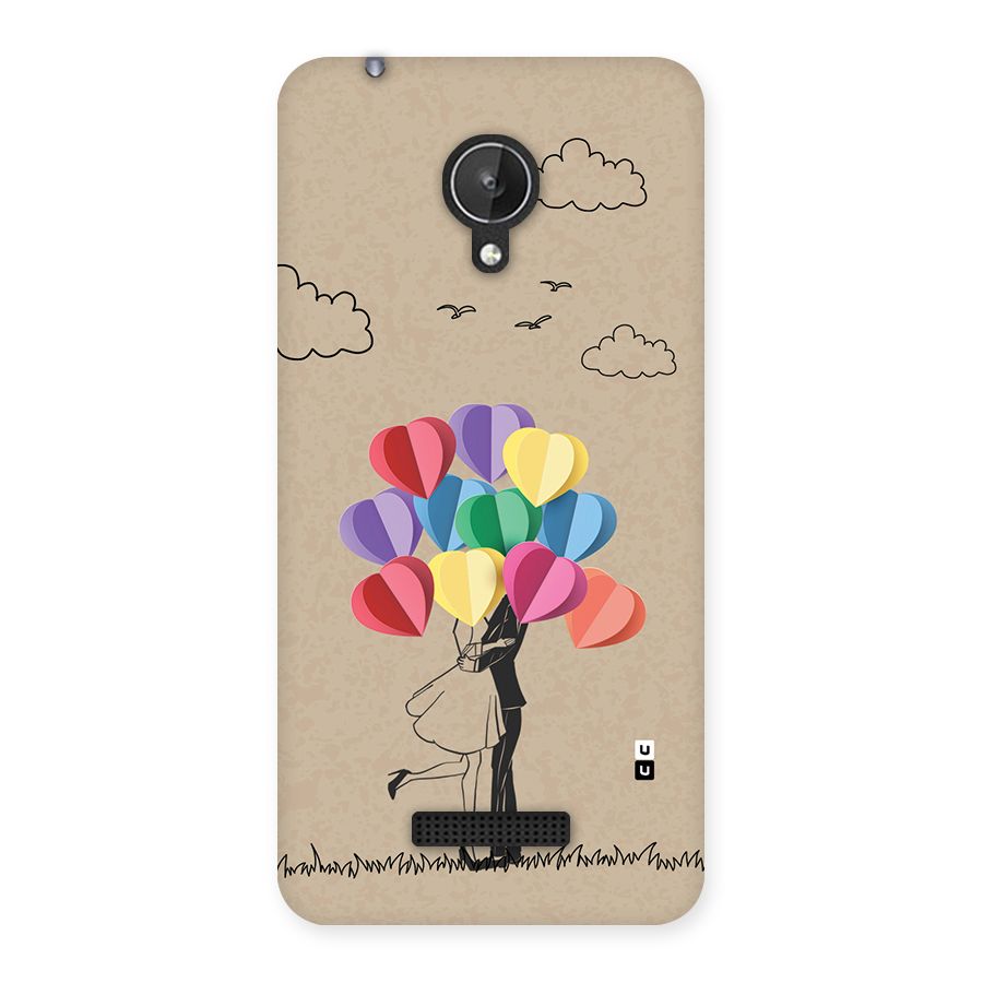 Couple With Card Baloons Back Case for Canvas Spark Q380