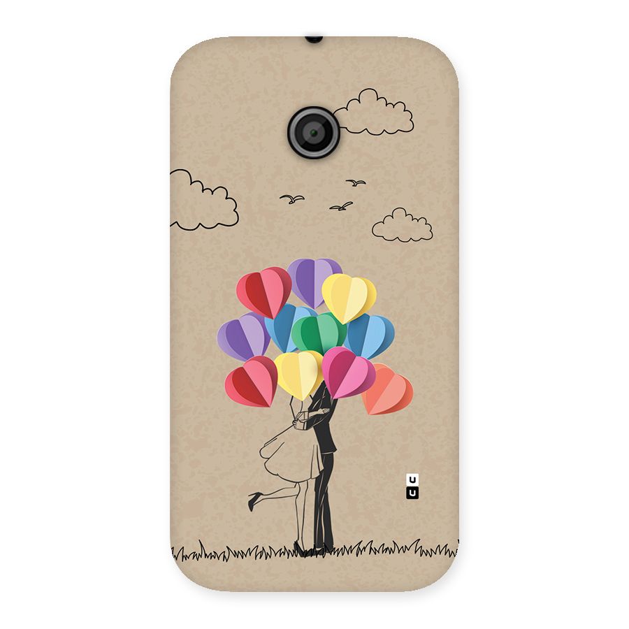 Couple With Card Baloons Back Case for Moto E