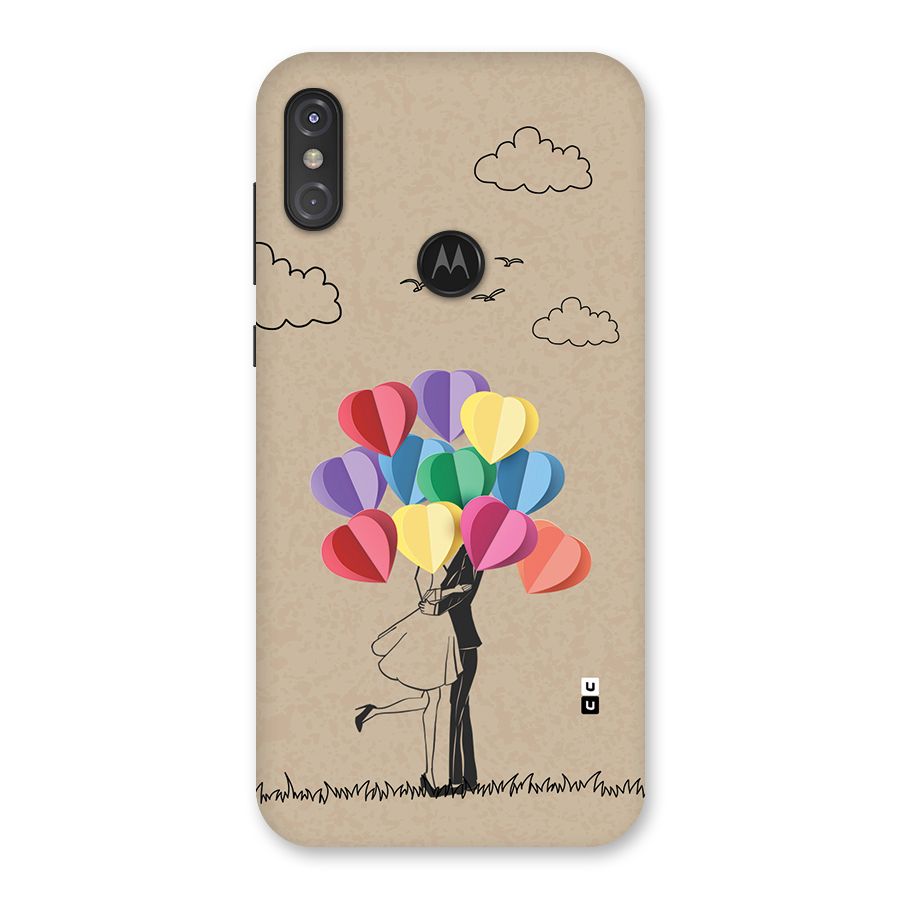 Couple With Card Baloons Back Case for Motorola One Power