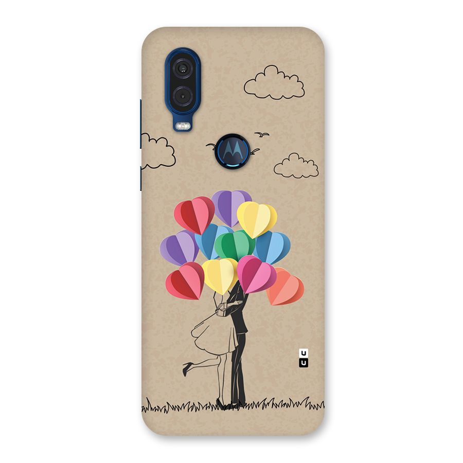 Couple With Card Baloons Back Case for Motorola One Vision