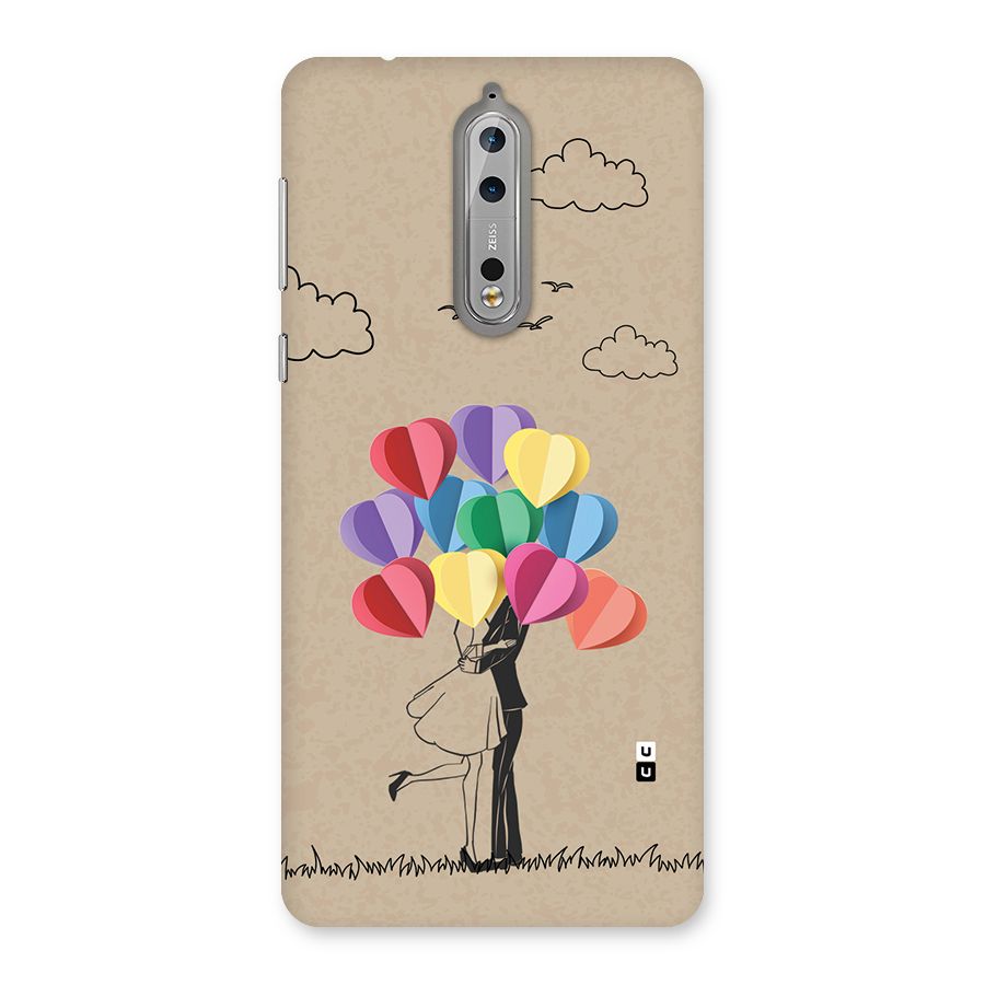 Couple With Card Baloons Back Case for Nokia 8