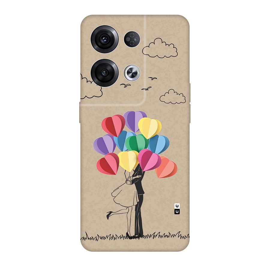 Couple With Card Baloons Back Case for Oppo Reno8 Pro 5G