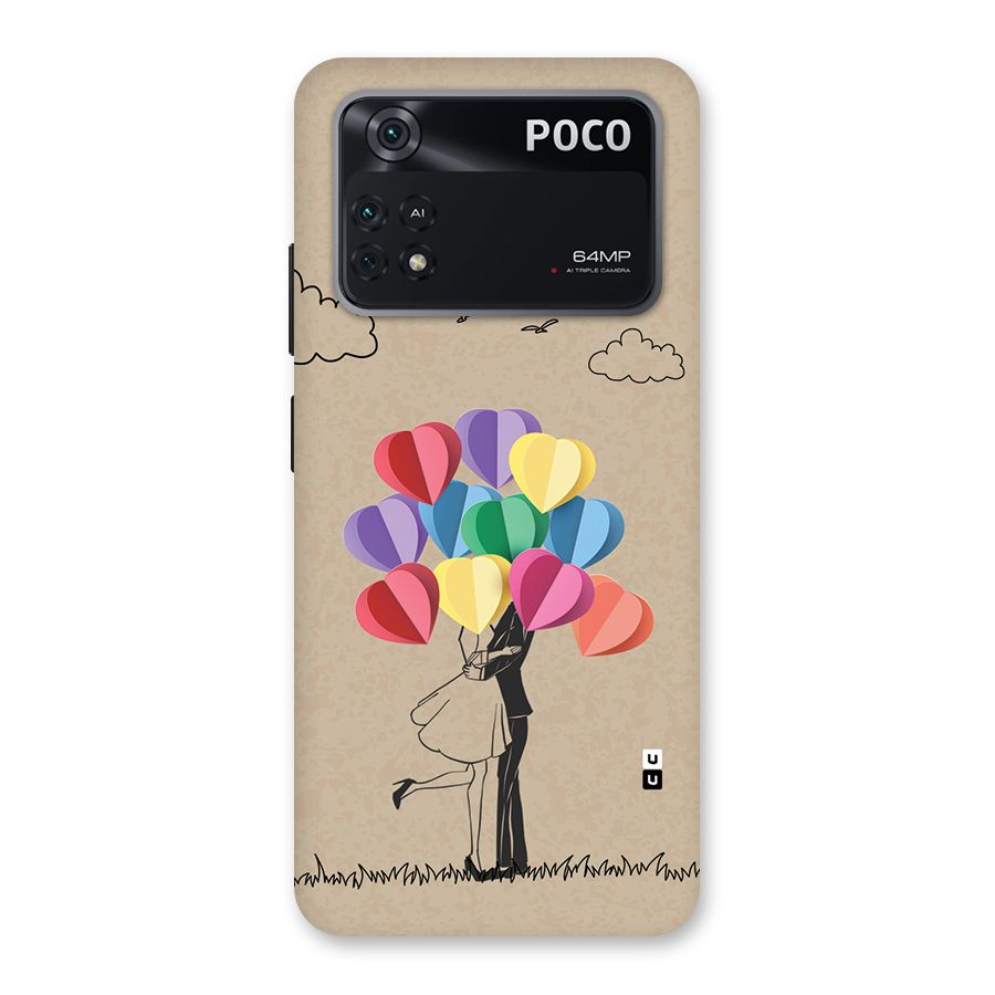 Couple With Card Baloons Back Case for Poco M4 Pro 4G