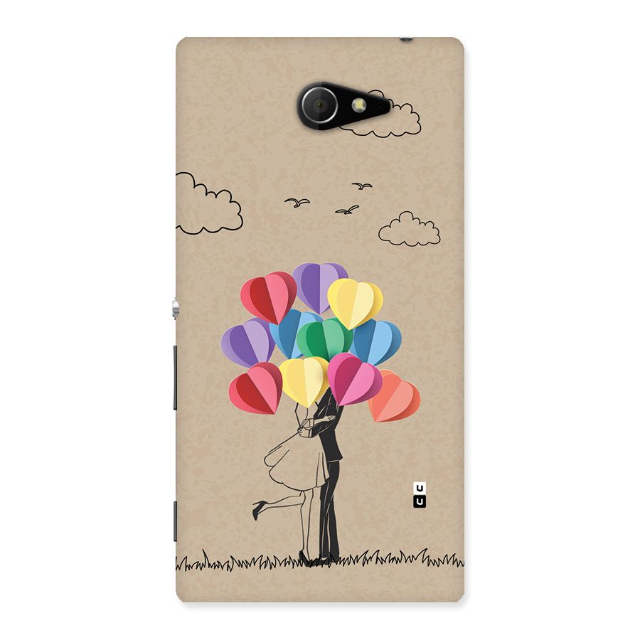Couple With Card Baloons Back Case for Xperia M2