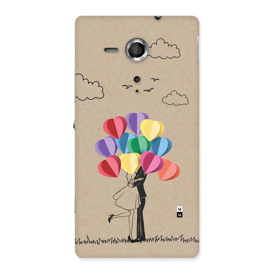 Couple With Card Baloons Back Case for Xperia Sp