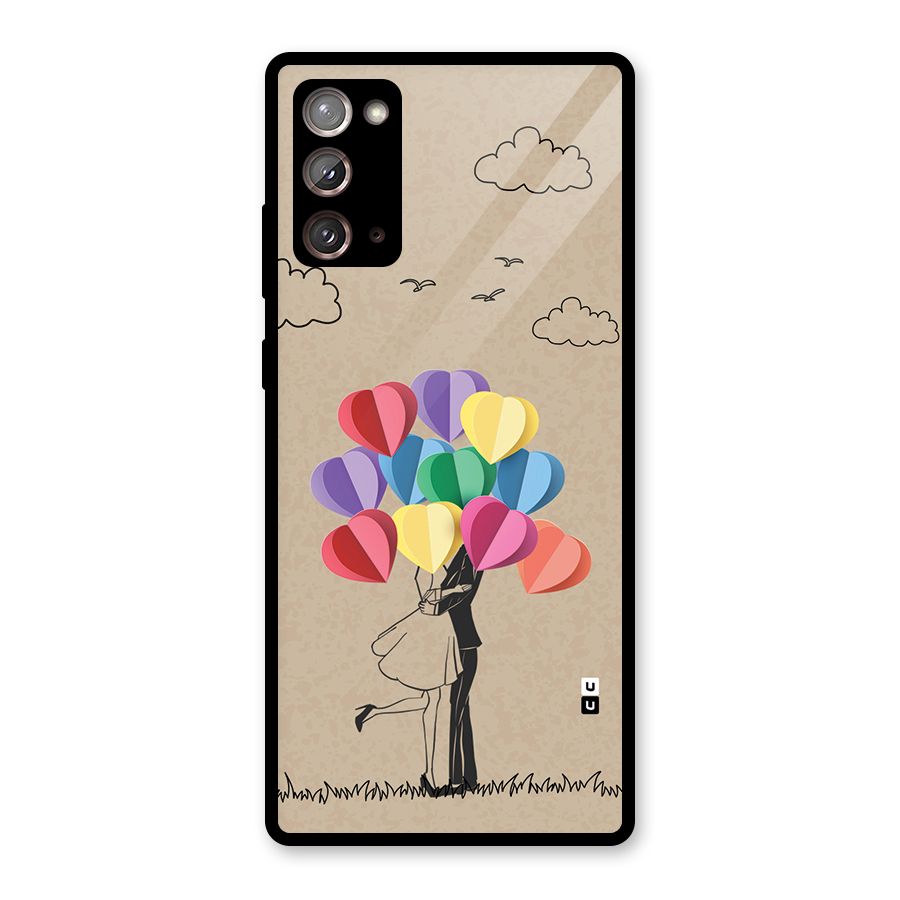 Couple With Card Baloons Glass Back Case for Galaxy Note 20